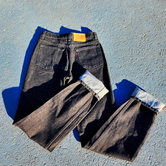 Vintage 1990s Deadstock Red Tab Charcoal Black Levi Jeans (26") - Picture 1 of 4